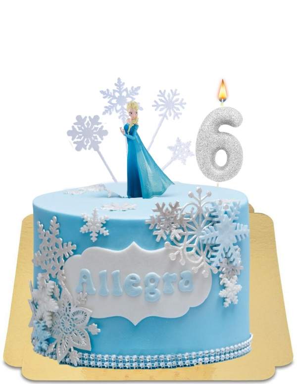  Gluten-free snow queen cake with white flakes and vegan figurine - 191