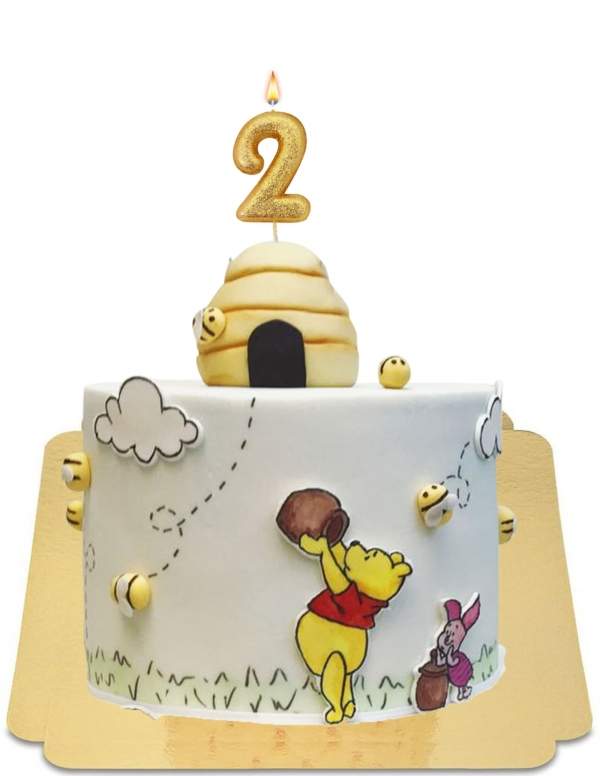  Winnie the Pooh cake with bee hive in vegan marzipan, gluten-free - 62