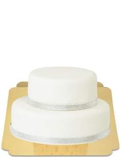  Vegan Rhinestone Ribbon Wedding Cake, Gluten Free - 1