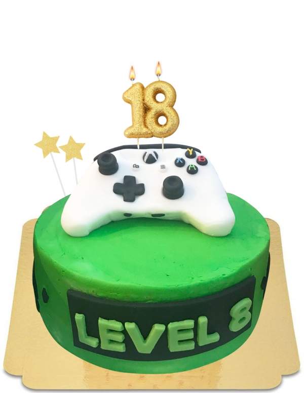  Vegan white handle Xbox gamer cake, gluten free - 269