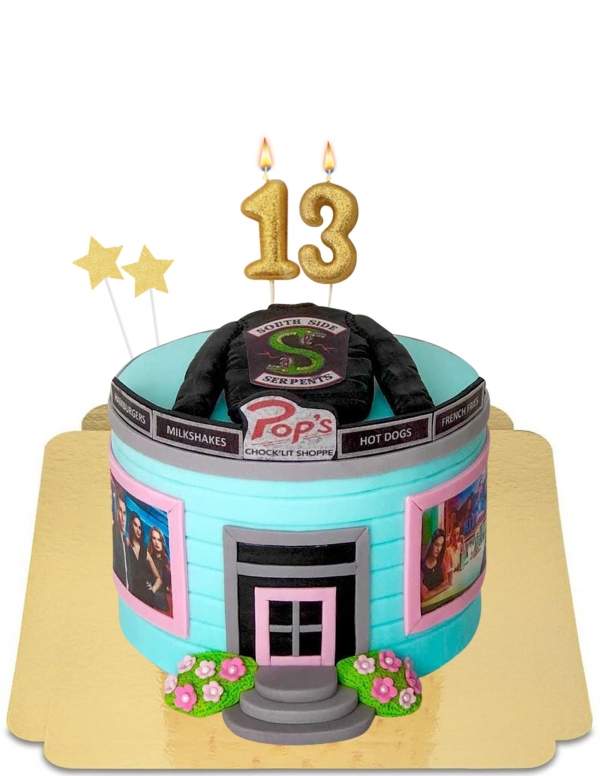  Riverdale cake at Pop's with Serpents vegan leather jacket, gluten free - 267