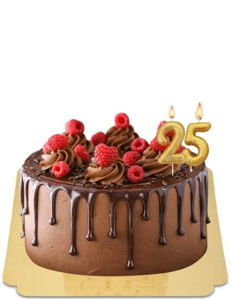  Chocolate drip cake decorated with fresh raspberries and vegan chocolate meringues, gluten free - 266