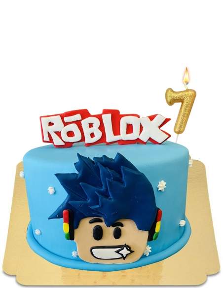  Funny vegan blue haired Roblox cake, gluten free - 272