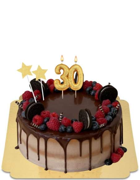  Drip cake with red fruits and macaroons vegan chocolate sauce, gluten free - 264