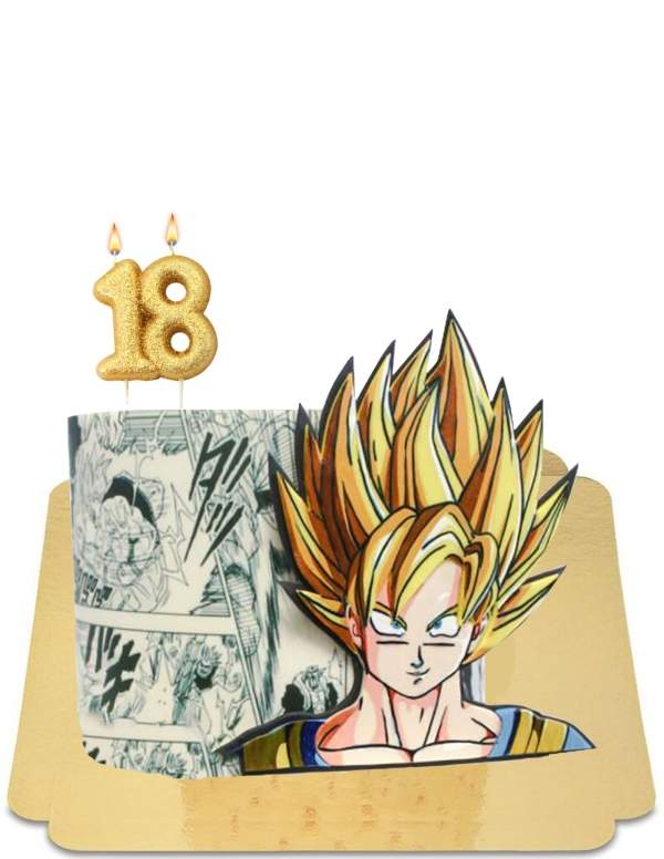  Dragon ball Z Goku cake with vegan manga design effect, gluten free - 80