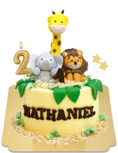  Vegan Baby Jungle Animal Menagerie Cake, Gluten Free - 55