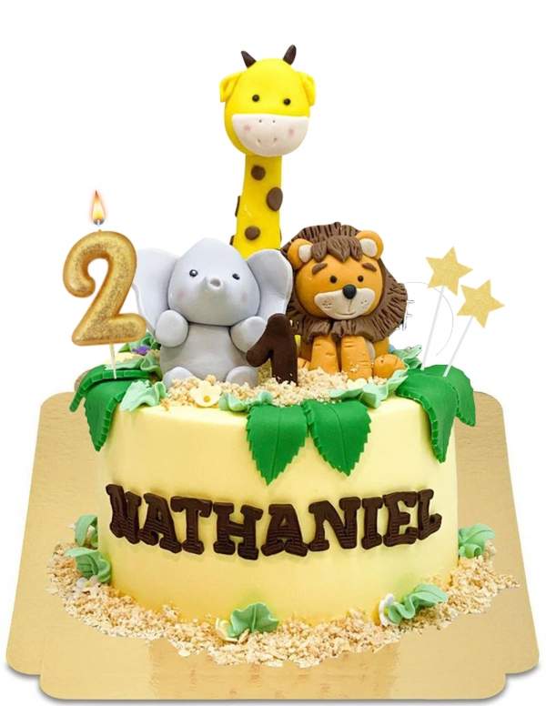  Vegan Baby Jungle Animal Menagerie Cake, Gluten Free - 55