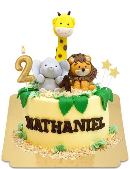  Vegan Baby Jungle Animal Menagerie Cake, Gluten Free - 55