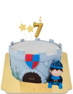  Castle cake with knight in vegan marzipan, gluten-free - 118