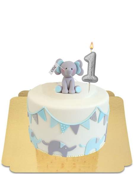  Vegan 1 year elephant cake in almond paste, gluten-free - 129