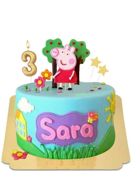 Happy-Cake.co.uk Peppa Pig and Friends Vegan Cake, Gluten Free - 159