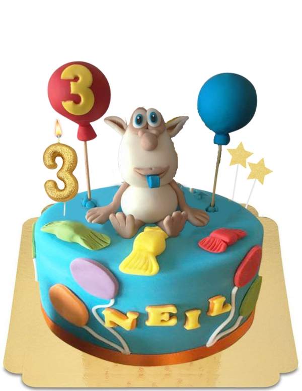  Vegan colorful balloon Booba cake, gluten free - 145