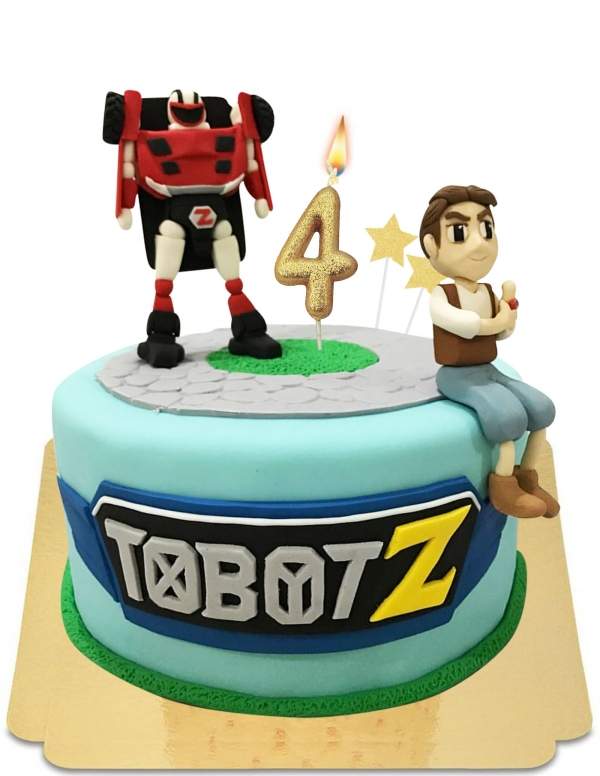  Tobot Z cake with vegan marzipan figures, gluten free - 276
