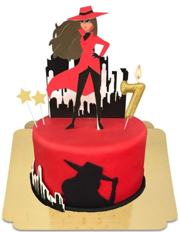  Carmen Sandiego silhouette cake vegan, gluten free - 129