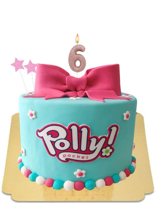  Polly pocket cake with bow and vegan flower, gluten free - 133