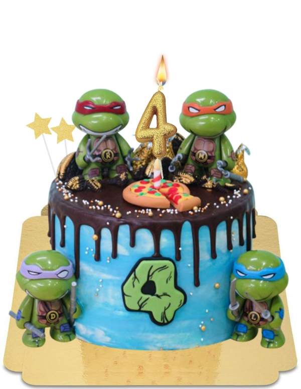  Vegan drip-effect ninja turtle cake, gluten-free - 166