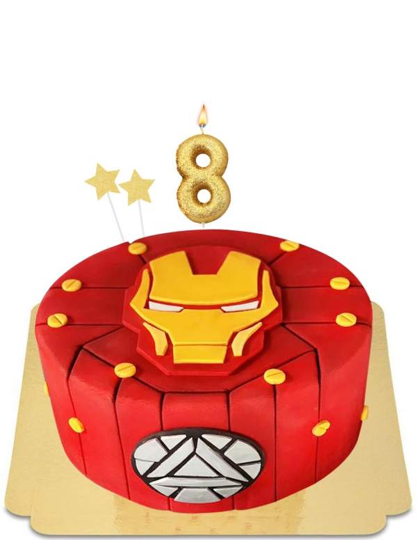  Iron Man cake with vegan crest, gluten free - 259