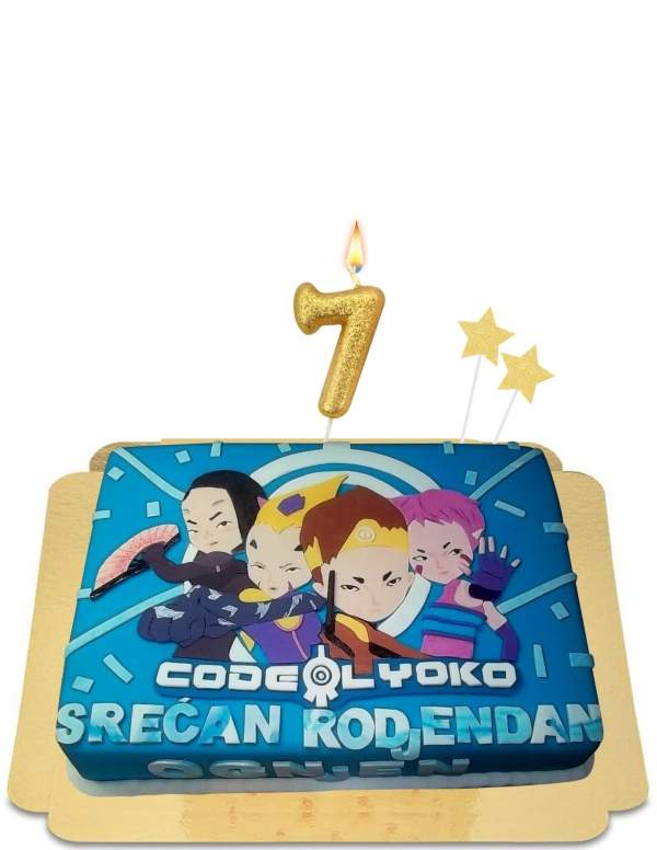  Code Lyoko rectangle vegan cake, gluten free - 198