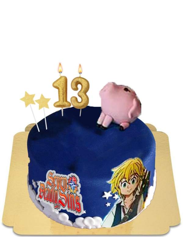  Seven Deadly Sins Cake with Hawk Pig in Vegan Sugar, Gluten Free - 30