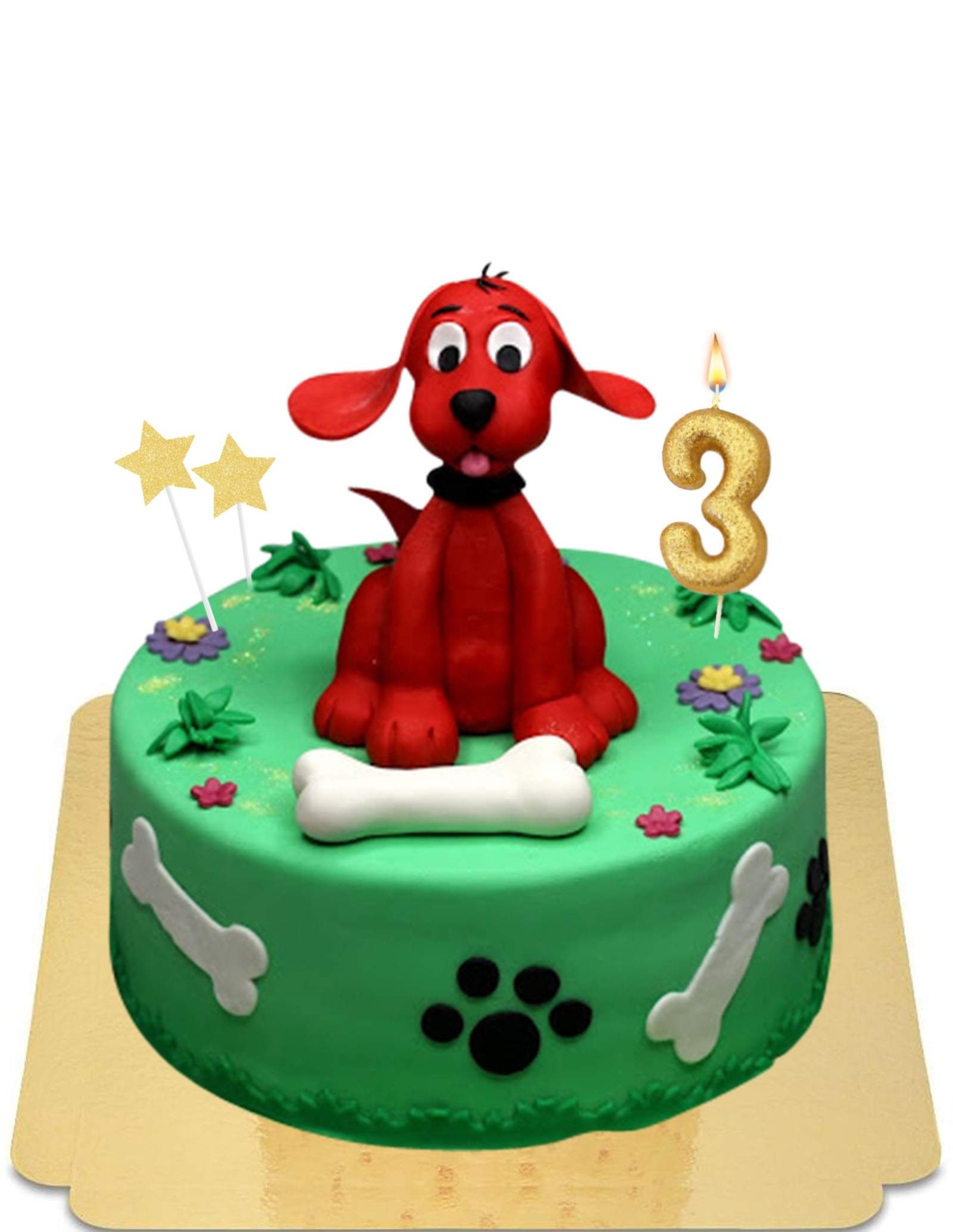 Clifford the big red dog cake in almond paste vegan gluten free