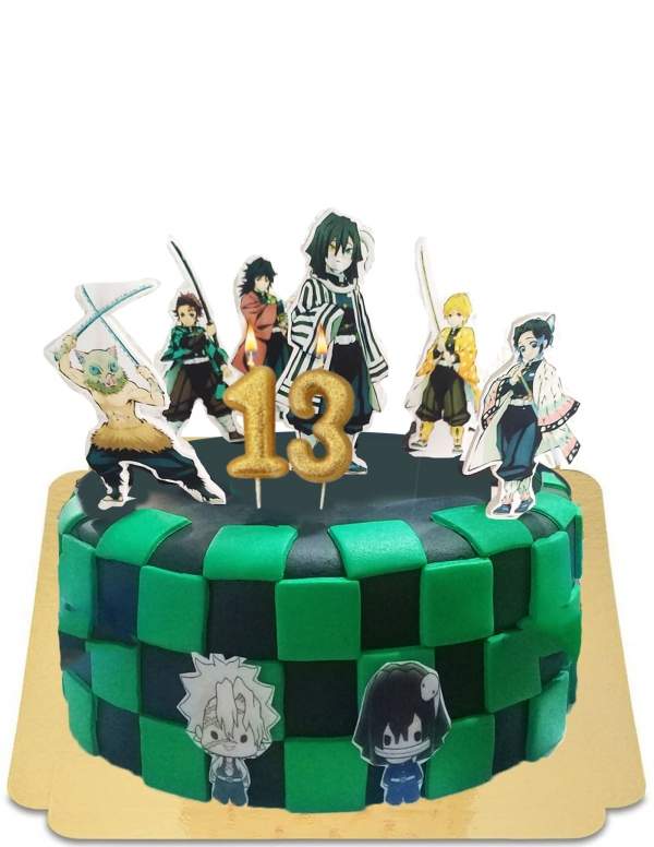  Demon slayer cake Kimetsu no yaiba vegan, gluten free - 93