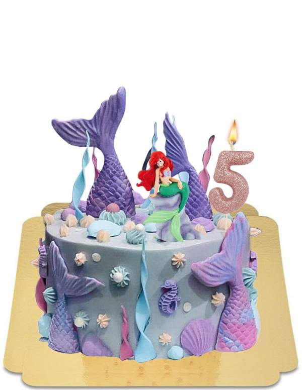 Happy-Cake.co.uk Mermaid cake Ariel the little mermaid pearl vegan and gluten free - 148