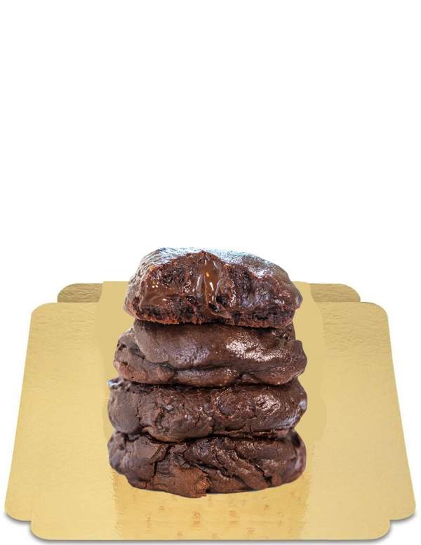 Happy-Cake.co.uk 4 "Fudgy" cookies Double vegan dark chocolate, gluten free without sugar with low glycemic index suitable for d