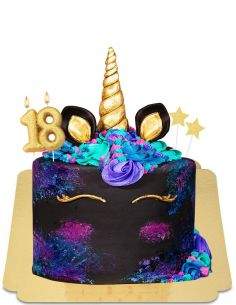 Happy-Cake.co.uk Shy black unicorn cake with vegan meringues, gluten free - 217