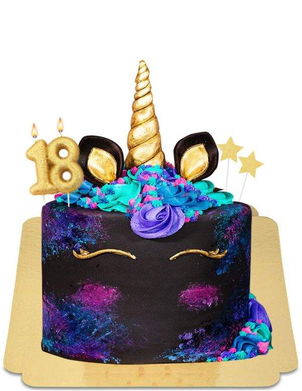 Happy-Cake.co.uk Shy black unicorn cake with vegan meringues, gluten free - 217