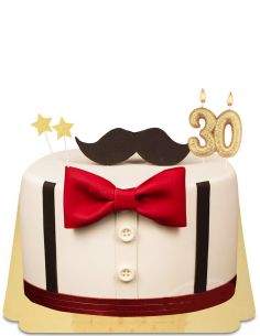 Happy-Cake.co.uk Vegan, organic and gluten-free bow tie mustache cake - 251