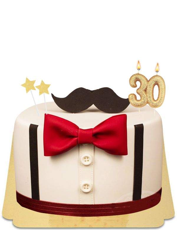 Happy-Cake.co.uk Vegan, organic and gluten-free bow tie mustache cake - 251