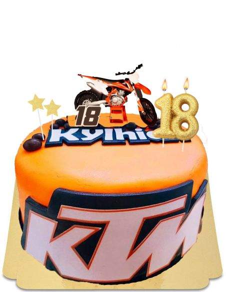 Happy-Cake.co.uk Vegan, organic and gluten-free KTM Motocross cake - 1