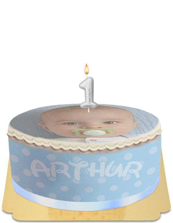 Happy-Cake.co.uk Baby boy photo birthday cake without egg, vegetarian and gluten-free - 34