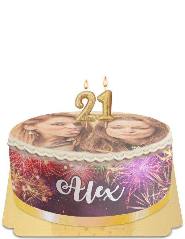 Happy-Cake.co.uk Egg-free, vegetarian and gluten-free adult photo birthday cake - 35