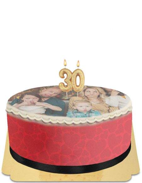 Happy-Cake.co.uk Adult egg-free, vegetarian and gluten-free photo heart cake - 85