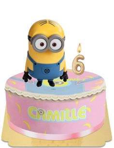 Happy-Cake.co.uk Minions Girl Giant Head Piggy Bank Cake Without Egg, Vegetarian and Gluten Free - 88