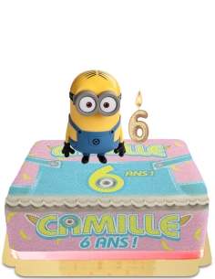 Happy-Cake.co.uk Minions Girl Giant Head Piggy Bank Cake Without Egg, Vegetarian and Gluten Free - 96