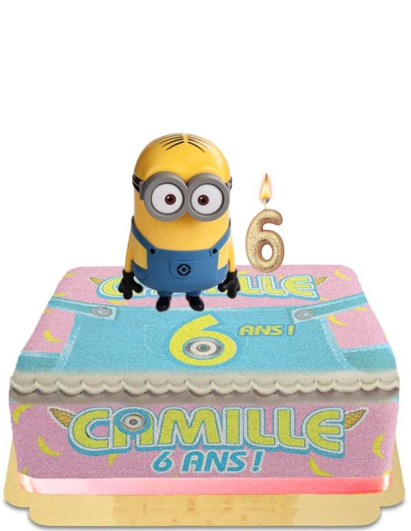 Happy-Cake.co.uk Minions Girl Giant Head Piggy Bank Cake Without Egg, Vegetarian and Gluten Free - 96