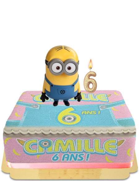 Happy-Cake.co.uk Minions Girl Giant Head Piggy Bank Cake Without Egg, Vegetarian and Gluten Free - 96