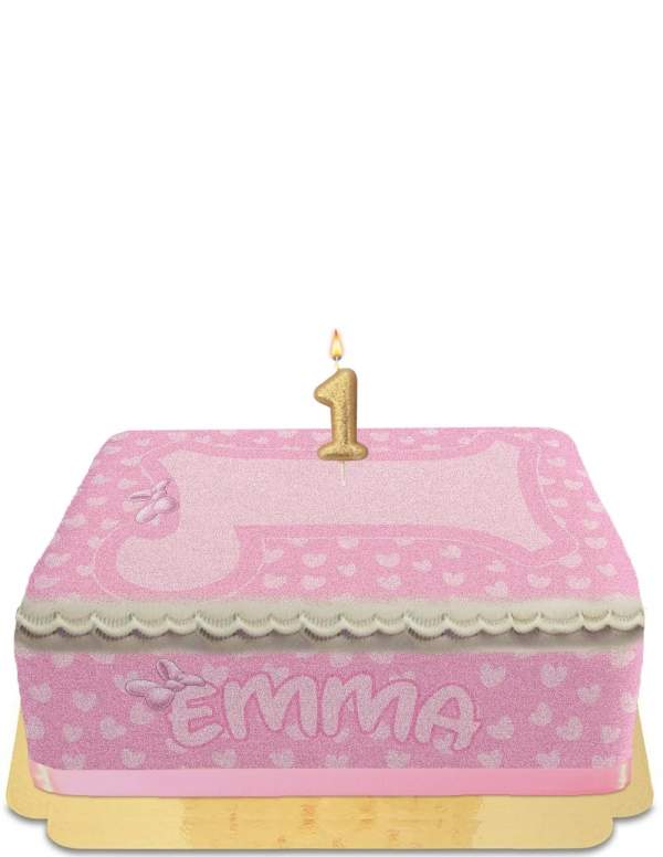 Happy-Cake.co.uk Birthday cake 1 year old girl without egg, vegetarian and gluten-free - 1