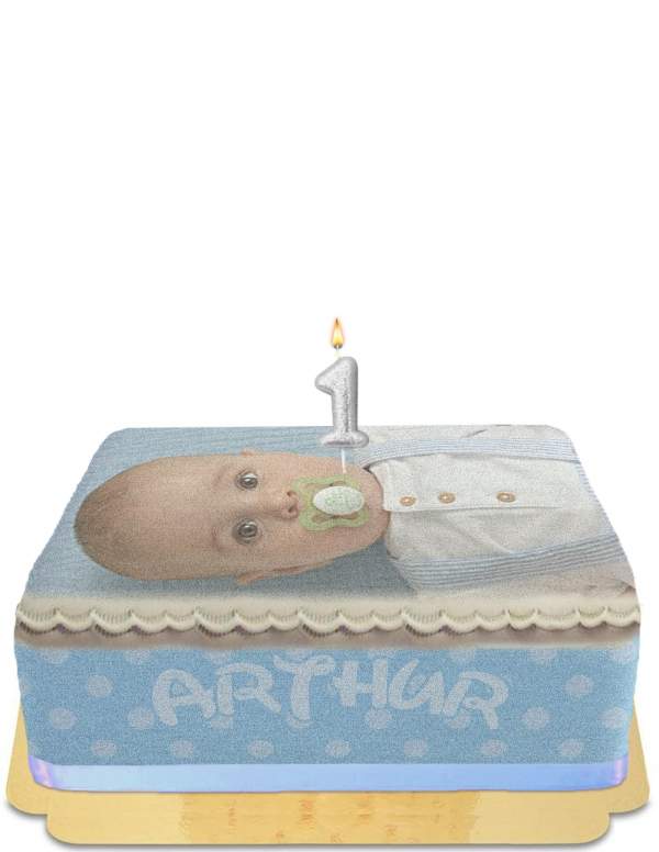 Happy-Cake.co.uk Baby boy photo birthday cake without egg, vegetarian and gluten-free - 21