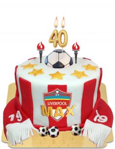 Gluten Free Liverpool Football Cake vegan Happy-Cake.co.uk - 1
