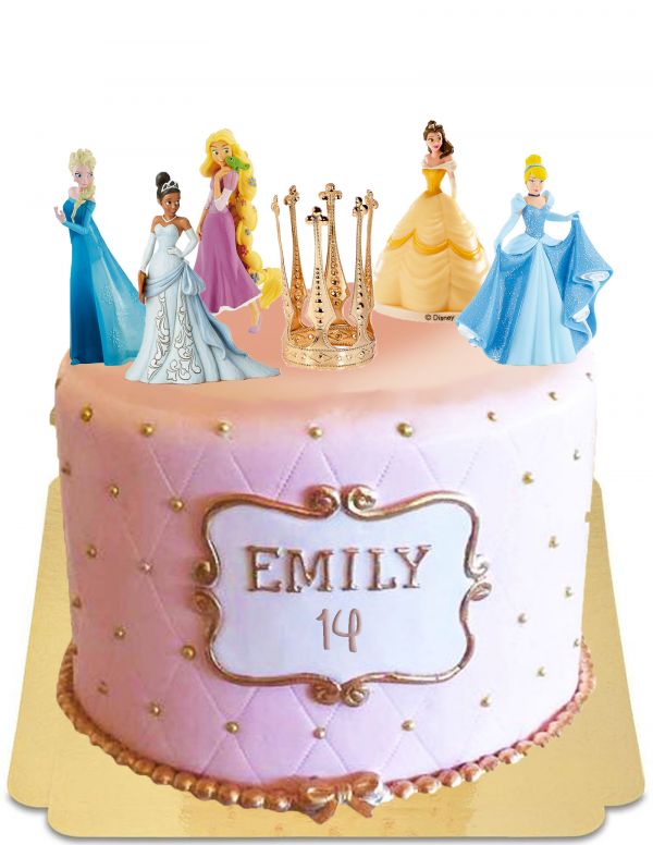 Cake Disney Princesses Elsa, Cinderella, Rapunzel, Belle, Tiana gluten free Happy-Cake.co.uk - 1