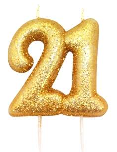  Large number candle 10 cm glitter - 1