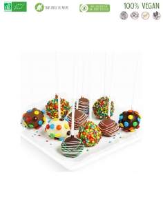 Happy-Cake.co.uk 10 Cake pops, organic decorated cakesicle, low GI sugar free, vegan and gluten free - 1